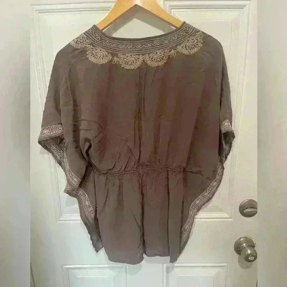 Love Stitch boho butterfly arm blouse embroidered shirt  size large - Picture 6 of 8